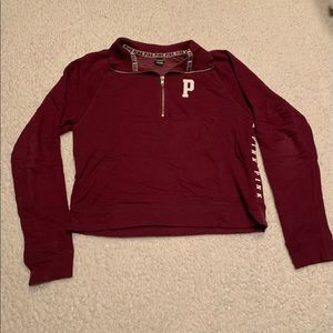 PINK burgundy quarter zip